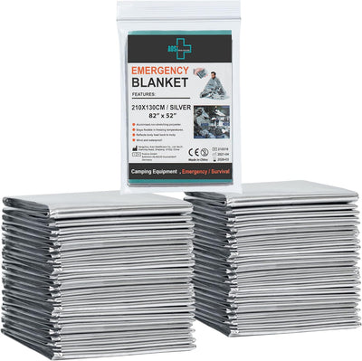 Emergency Blanket (12-Pack),Emergency Silver Foil Blanket– Perfect for Outdoors, Hiking, Survival, Marathons or First