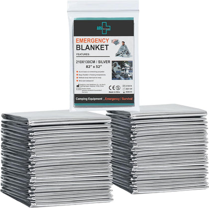 Emergency Blanket (12-Pack),Emergency Silver Foil Blanket– Perfect for Outdoors, Hiking, Survival, Marathons or First