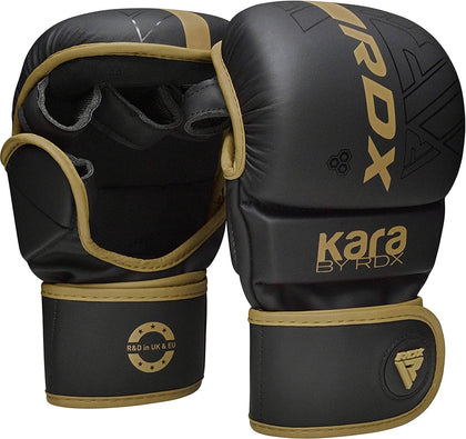 MMA Gloves Sparring Grappling, Hybrid Open Palm Martial Arts Mitts Men Women, Maya Hide Leather Wrist Support, Cage
