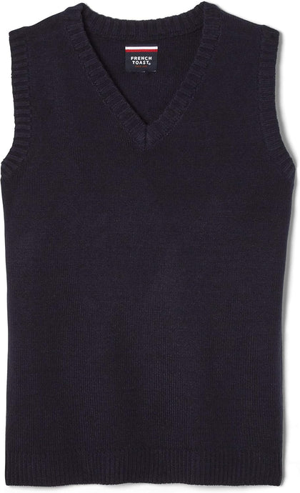 Boys' V-Neck Sweater Vest, Navy, M (8)