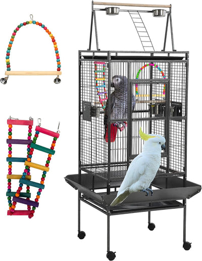 68" Big Bird Cages for Cockatiels with Stand,Bird Flight Cages for Parakeets,Large Parrot Cages for Large Birds,Metal