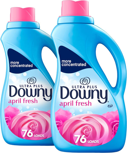 Ultra Plus Laundry Fabric Softener Liquid, April Fresh Scent, 152 Total Loads (Pack Of 2)