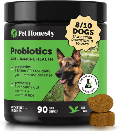 Dog Probiotics Chews for Gut & Digestive Health, 90ct, Duck