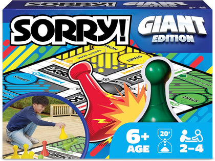 Giant Sorry Classic Family Board Game Indoor Outdoor Retro Party Activity Summer Toy with Oversized Gameboard