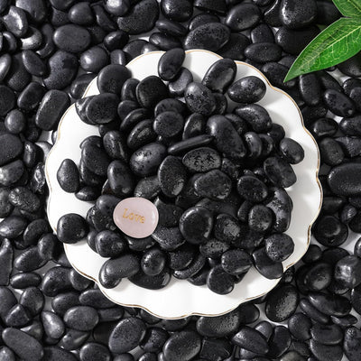 5 LB Black River Rocks, 0.3-0.5 Inches High Polished Pebbles for Indoor Plants, Aquarium Rocks Used in Fish Tank