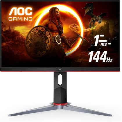 24G2 24" Frameless Gaming IPS Monitor, FHD 1080P, 1ms 144Hz, Freesync, HDMI/DP/VGA, Height Adjustable, 3-Year Zero