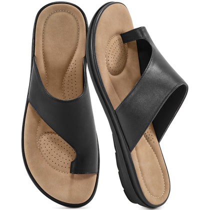 Summer Flat Sandals for Women: Comfortable Walking Dressy Slides for 2026 - Ladies Orthopedic Casual Shoes Indoor
