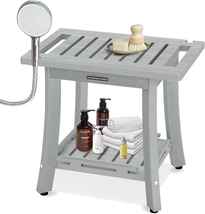 HDPS Shower Benches for Inside Shower to Sit on, Waterproof Shower Stool for Shaving Legs, Heavy Duty 400LBS Shower