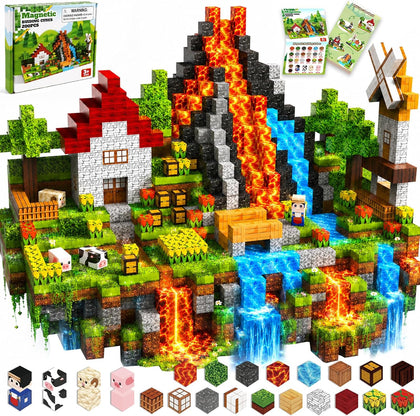 Magnetic Blocks 200 Pcs STEM Magnetic Tiles Building Cubes for Kids