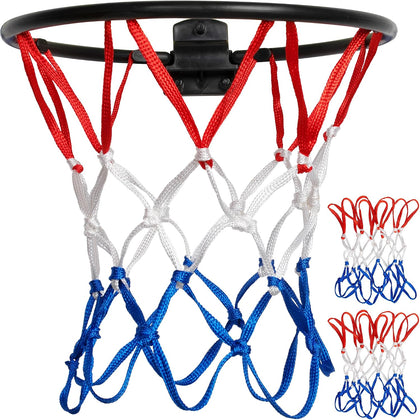 2 Pack Mini Basketball Net Replacement,8 Loops Indoor Outdoor Nets,Suitable for Doors and Walls