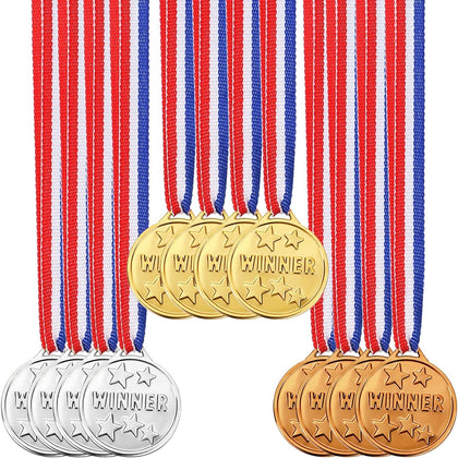 30pcs Plastic Medals - Winner Gold Silver Bronze Award Medals for Kids Competitions and Celebrations