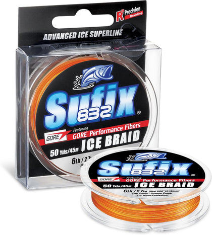 Advanced 832 Ice Braid Fishing Line, High-Strength, Low-Stretch Ice Fishing Braid for Extreme Cold Durability, 50