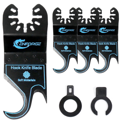 Cenforge Oscillating Multi Tool Hook Knife Blade, 4PCS Multitool Saw Blades for Cutting Soft Materials Roofing Shingles, PVC Carpet and Cardboard