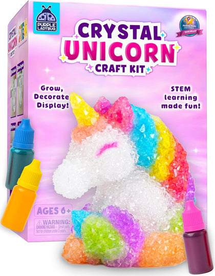 Crystal Growing Kit STEM Project for Kids Ages 8-12, Crystal Making Experiment for Girls, Grow Your Unicorn Crystal