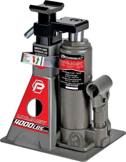 2 Ton UniJack Combination Hydraulic Bottle Jack / Jackstand in 1 Unit, Compact, Portable, Wide Base, for Unibody