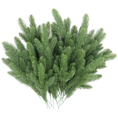 100Pcs Artificial Pine Needles Branches, Christmas Evergreen Picks