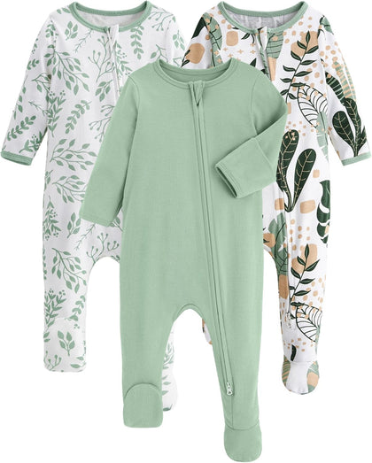 Baby Pajamas 100% Organic Cotton Newborn Sleepers Boy Girl Clothes