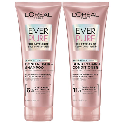 Sulfate Free Bond Repair+ Shampoo and Conditioner Set with Bond + Amino Acid Complex, Strengthens and Repairs Damaged