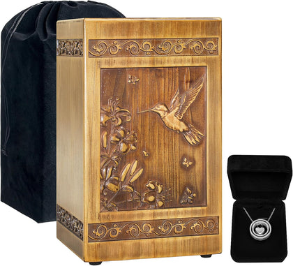 Wooden Urn for Ashes Adult Male Female, Handcrafted Large Cremation Urns Box for Human Ashes Adult Man Woman