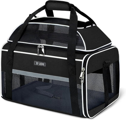 Top-Expandable Pet Carrier 18x13x9.5 Inch Southwest Frontier Airline Approved Soft Sided Underseat to 15lbs Travel