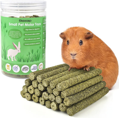 Timothy Hay Sticks for Rabbits 38PCS, Natural Timothy Grass Molar Teeth Stick Chew Toys for Bunnies Chinchillas