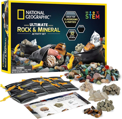 National Geographic Rock Collection with 50 Specimens to Share for Kids | 1.25 Lbs. Assorted Rocks, Minerals, and