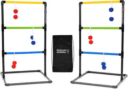 Ladder Toss Indoor & Outdoor Game Set with 6 Soft Rubber Bolo Balls and Travel Carrying Case - Choose Pro or Classic