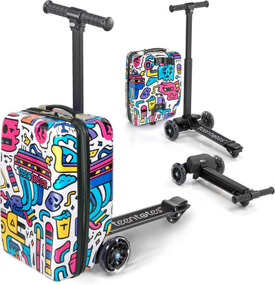 Kids Ride-On Scooter Suitcase, Detachable Carry-On Suitcase