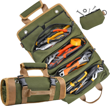 Tool Bag, Tool Bags for Men, Heavy Duty Tool Organizer, Portable Roll Up Tool Bag Gifts For Him, Mechanic