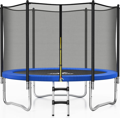 Trampoline 8FT 10FT 12FT 14FT 15FT, Outdoor Trampolines with Enclosure Net, Recreational Anti-Rust Trampolines for