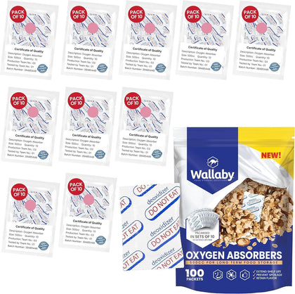 500cc Oxygen Absorbers - 100 Count - for Long Term Food Storage & Survival, Mylar Bags, Canning, Harvest Right Freeze