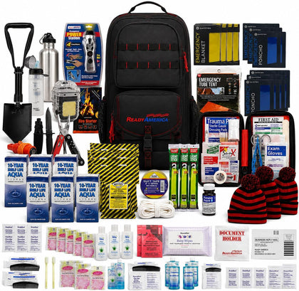 70457 Elite II 4-Person 3-Day Emergency Survival Backpack | 72 Hour Emergency Go Bag with Food, Water, First Aid