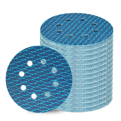Orbital Sander Sandpaper 5 Inch 8 Hole Sanding Disc Hook and Loop Pads Sand Paper 60 Grit for Wood Metal 70 PCS Blue