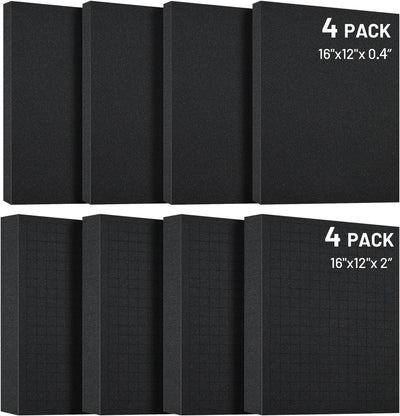 Dual-Thickness Case Foam Insert Kit 8PCS (4PCS 16x12x2" + 4PCS 16x12x0.4") - Pick and Pluck Protective Layer for Tool
