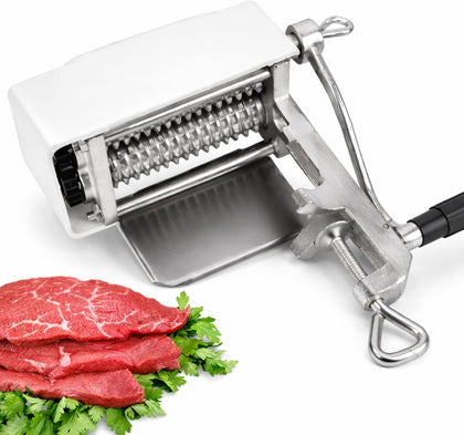 Manual Meat Tenderizer Heavy Duty – Commercial Rolling Cuber Tool Steak Flatten Tool Meat Tenderizer Grinder Clamp-on