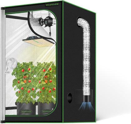 2x2 Grow Tent, 24"x24"x63" Double Transparent Viewing Door Indoor Grow Tent, Growing Tent with High Reflective Mylar