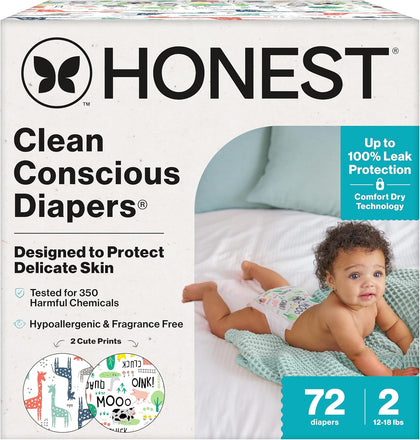 Daytime Diapers, Multi-Colored Giraffes, Size 2, 72 Ct