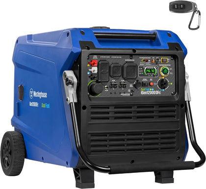 12000 Peak Watt Dual Fuel Portable Inverter Generator, Remote Electric Start, Transfer Switch Ready, Gas and Propane