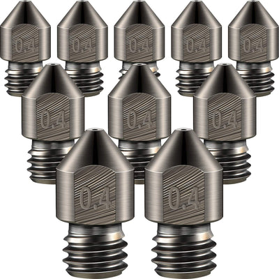 10 Pieces Hardened Steel Nozzle 0.4 Mm/ 1.75 mm 3D Printer Mk8 Nozzles High Temperature Wear Resistant Compatible