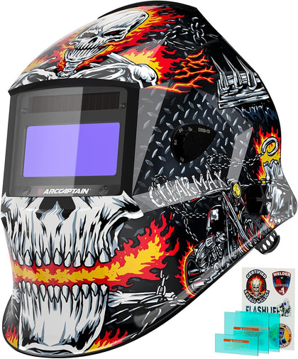 Welding Helmet Auto Darkening, 1/25000s Response, Shade 4/9-13 | 1/1/1/1 True Color Welding Hood with 4 Arc Sensors