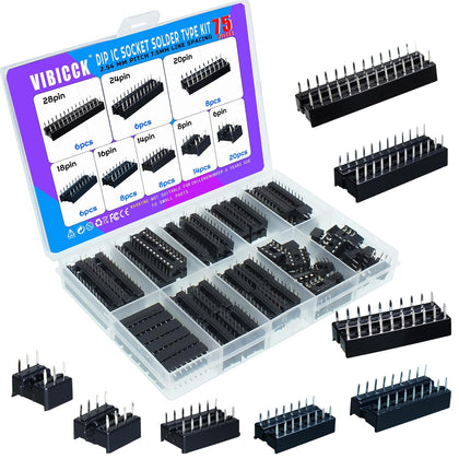 75pcs DIP IC Sockets Solder Type Adaptor Assortment Kit