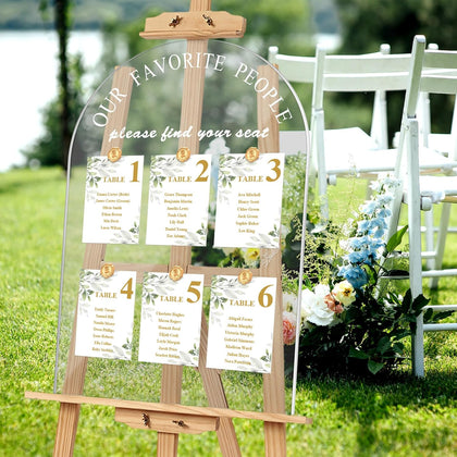 Wedding Seating Chart Board Display 24x18 Clear Welcome Sign