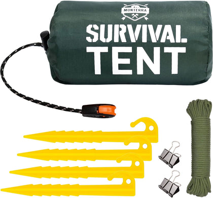Emergency Tent, 2 Person Survival Shelter, Thermal Mylar, Waterproof, Outdoor Camping Gear and Equipment, Survival