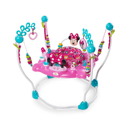 Disney Baby MINNIE MOUSE PeekABoo Baby Activity Center Jumper with 8 Toys, Lights & Sounds, 360-Degree Seat, 6-12