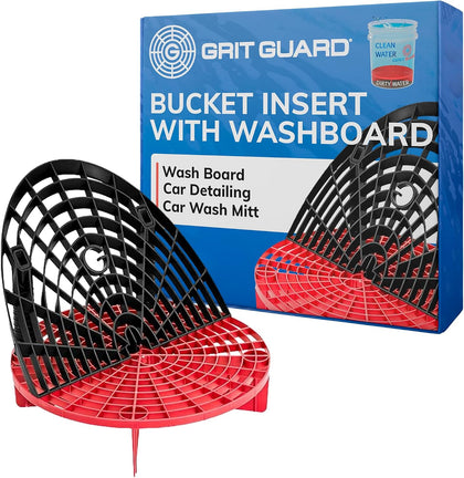 The Original Grit Guard Bucket Insert with Washboard Combo | Removes Dirt from Wash Mitt for Detailing | Car Wash