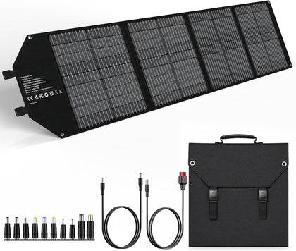 100W Portable Foldable Solar Panel 18V USB Charger for Power Station | 24% High-Efficiency Monocrystalline, 18V DC &