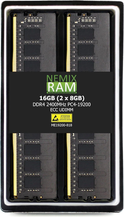 NEMIX RAM 16GB (2X8GB) DDR4 2400MHz PC4-19200 1Rx8 1.2V CL17 288-PIN ECC UDIMM Unbuffered Memory KIT