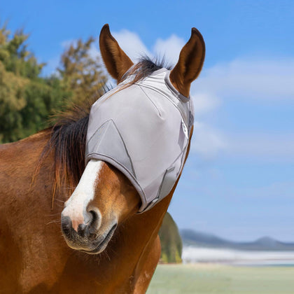 Horse Fly Mask Without Ears, Breathable Mesh UV Protection (M)