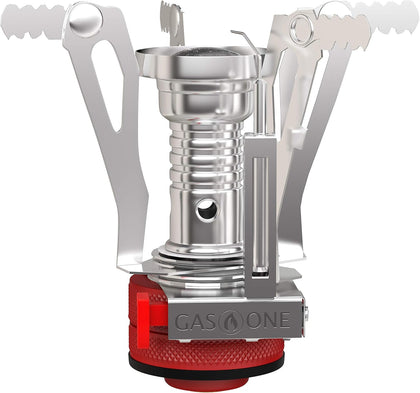 Backpacking Camping Stove - Pocket Rocket Stove with Piezo Ignition and Case for Isobutane fuel, 3"