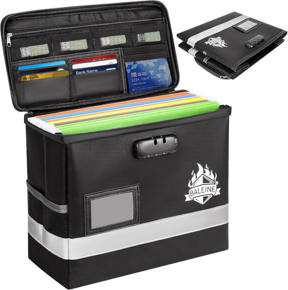 Fireproof Document Box with Lock, Portable Fireproof Document Bag Waterproof Fire Proof File Boxes for Documents